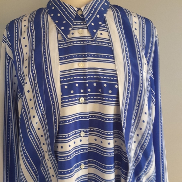 Vintage Simon Chang button down shirt Size 12 - Picture 9 of 10